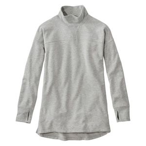 Women's L.L. Bean Sz. L SoftFlex Mock Neck Pullover Gray Heather